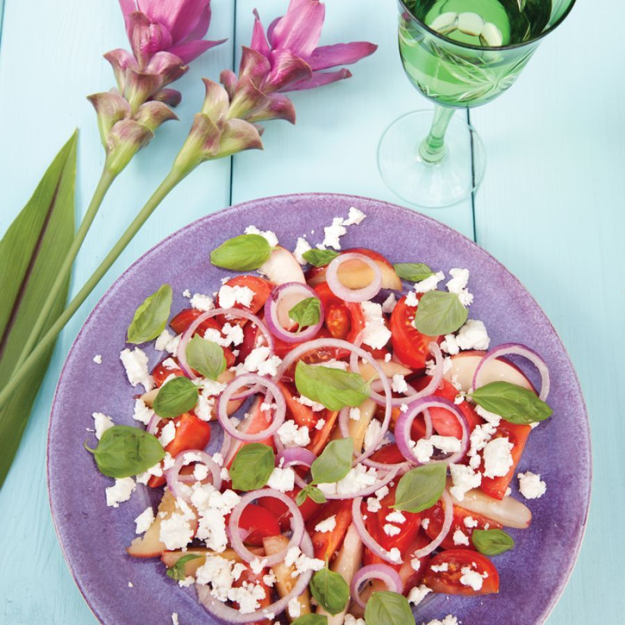Salade tomaat en nectarine