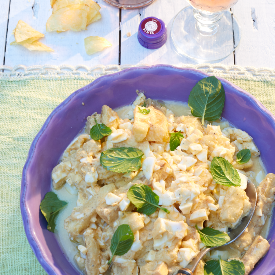 Frisse banaan eisalade met citroen