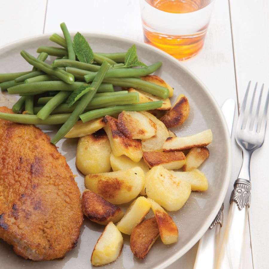 Schnitzel met sperzieboontjes