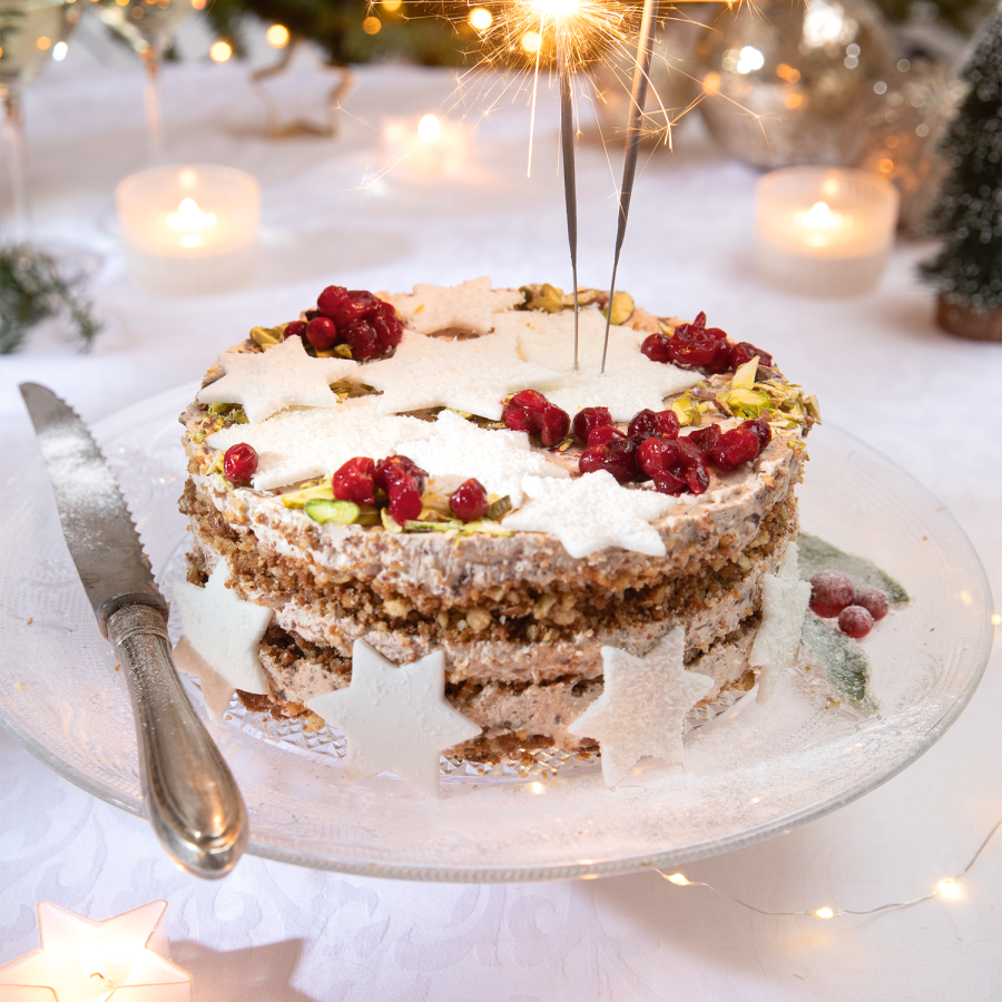 Feestelijke kerstpudding ijstaart