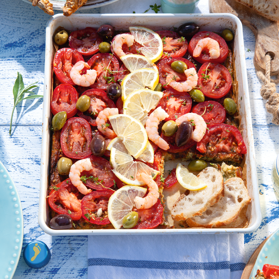 Griekse fritatta met kabeljauw