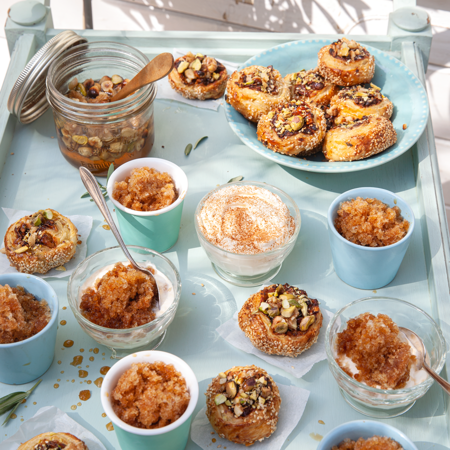 Notenrolletjes met koffiegranita