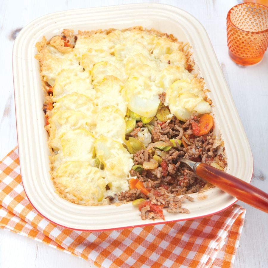 Ovenschotel met gehakt en wintergroenten