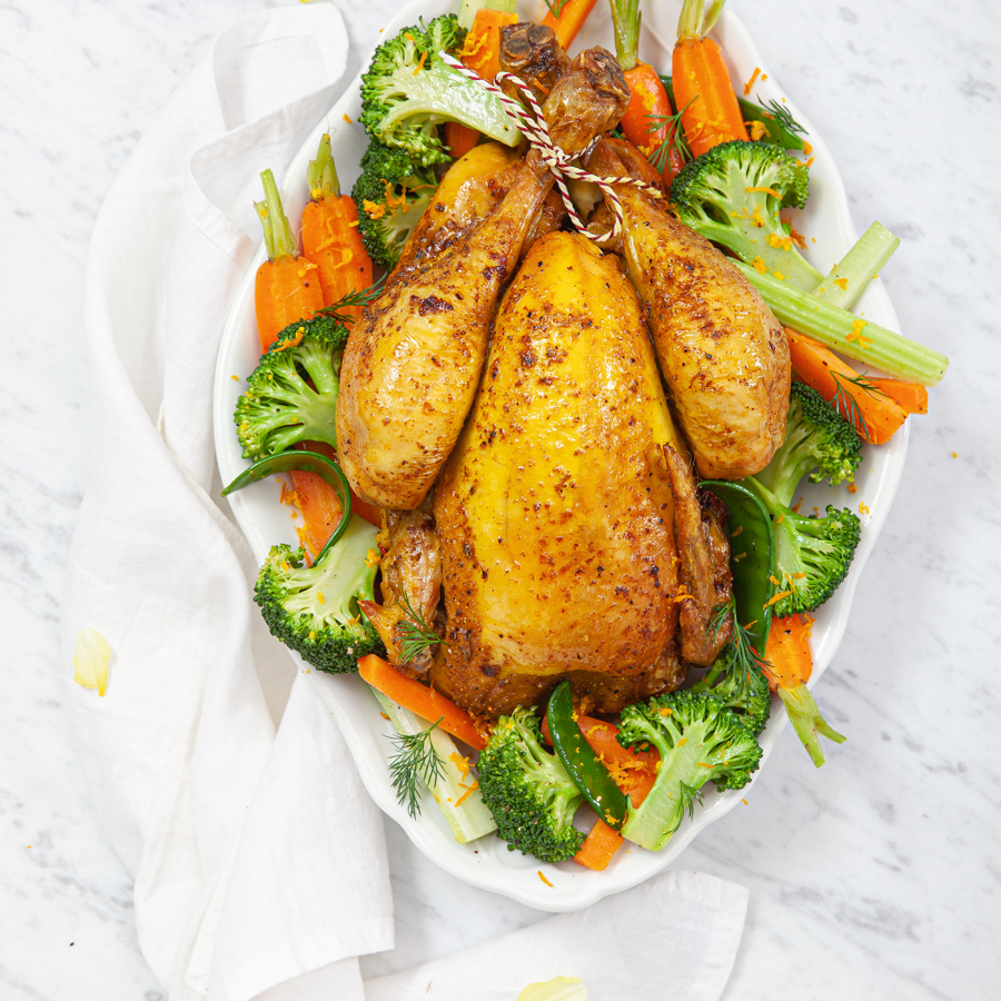 Lente kip met gember en sinaasappel