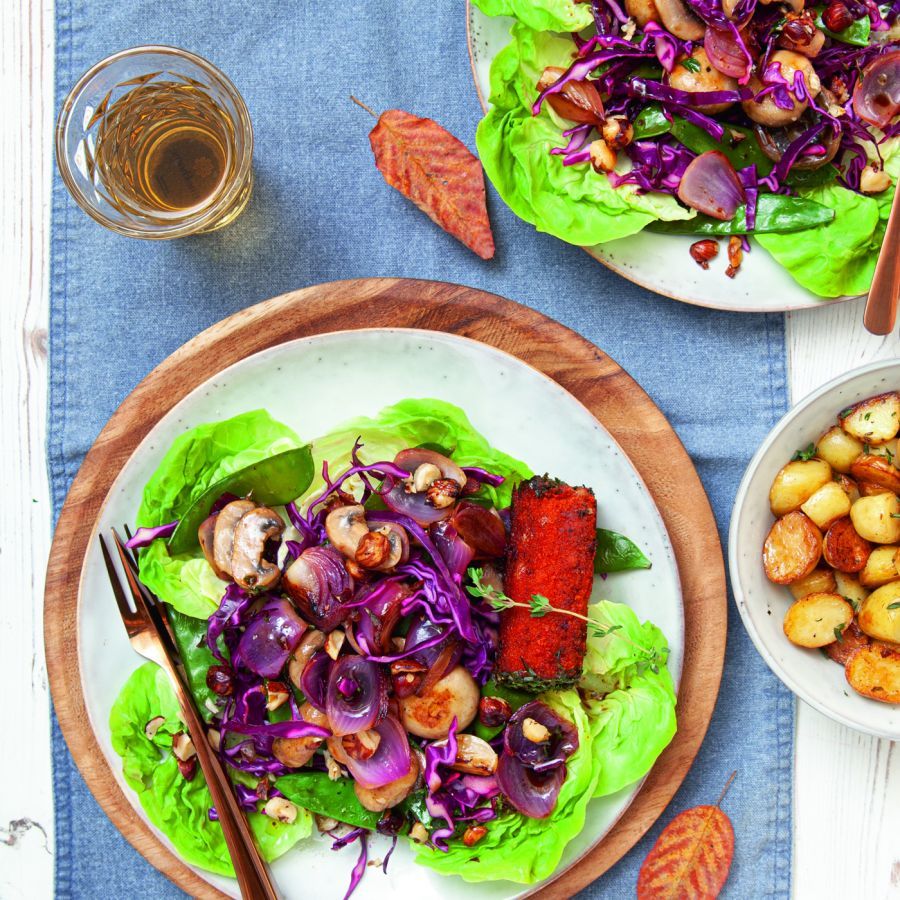 Boomstammetjes met warme salade