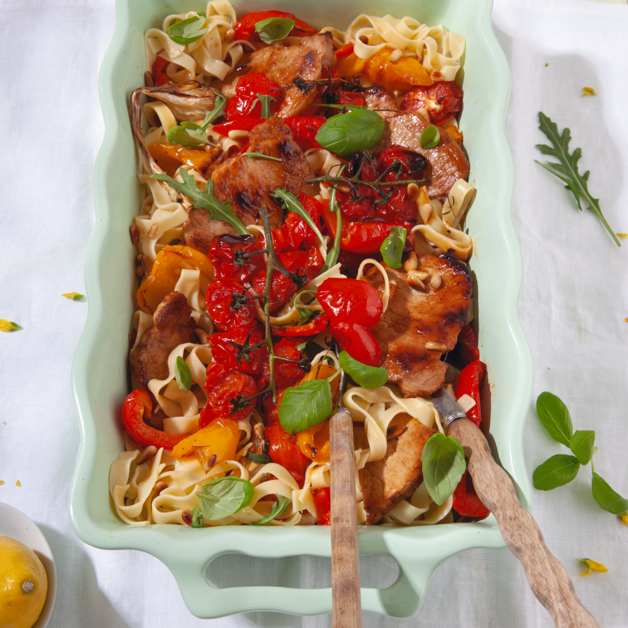 Tagliatelle met varkensfiletlapjes