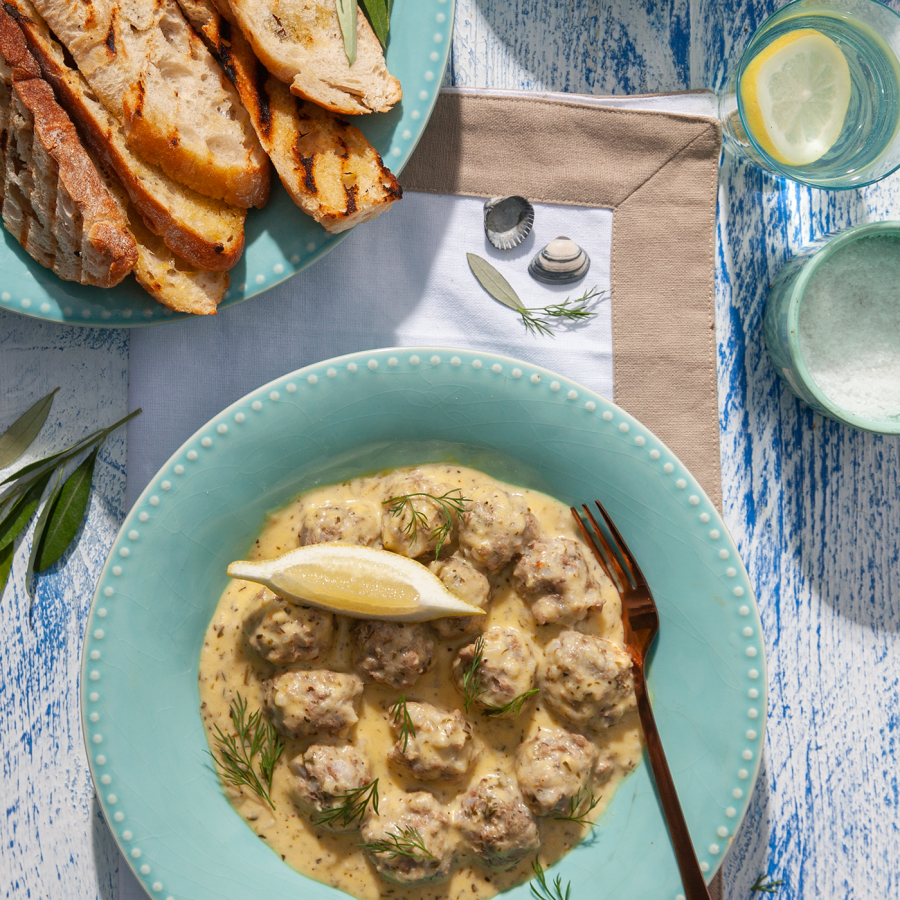 Rijst gehaktballetjes met munt