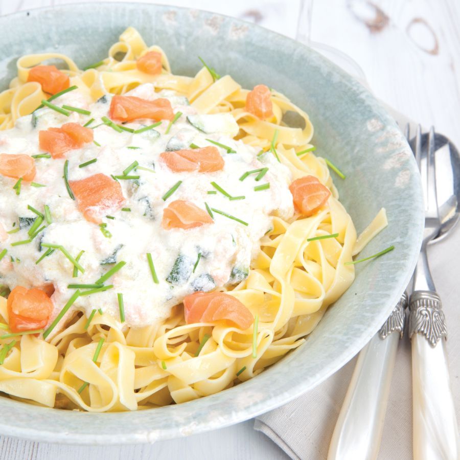 Tagliatelle met zalmfilet
