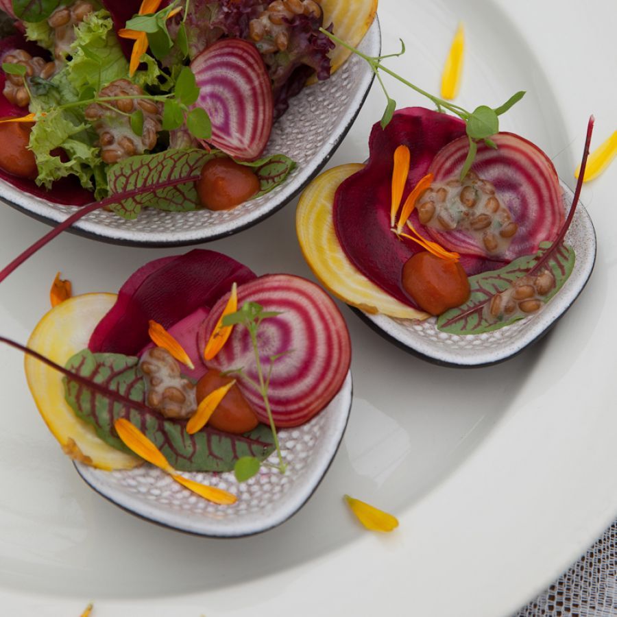 Ravioli biet met hangop