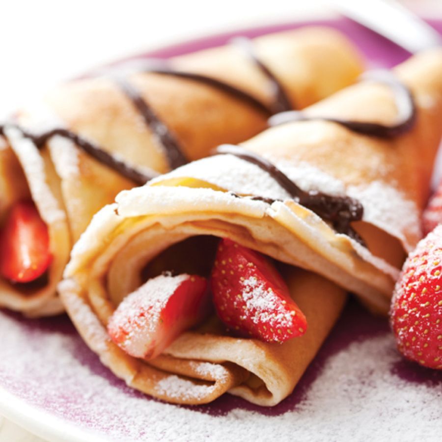 Crêpe de fraise et chocolat