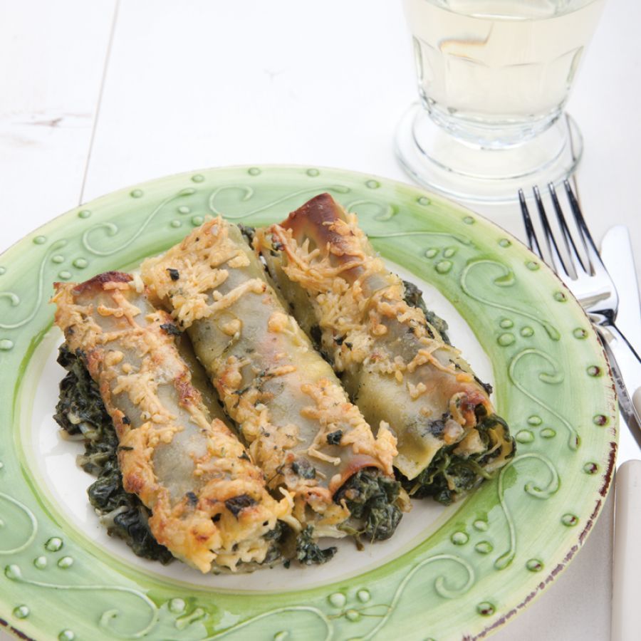 Spinazierollen met 3 soorten kaas