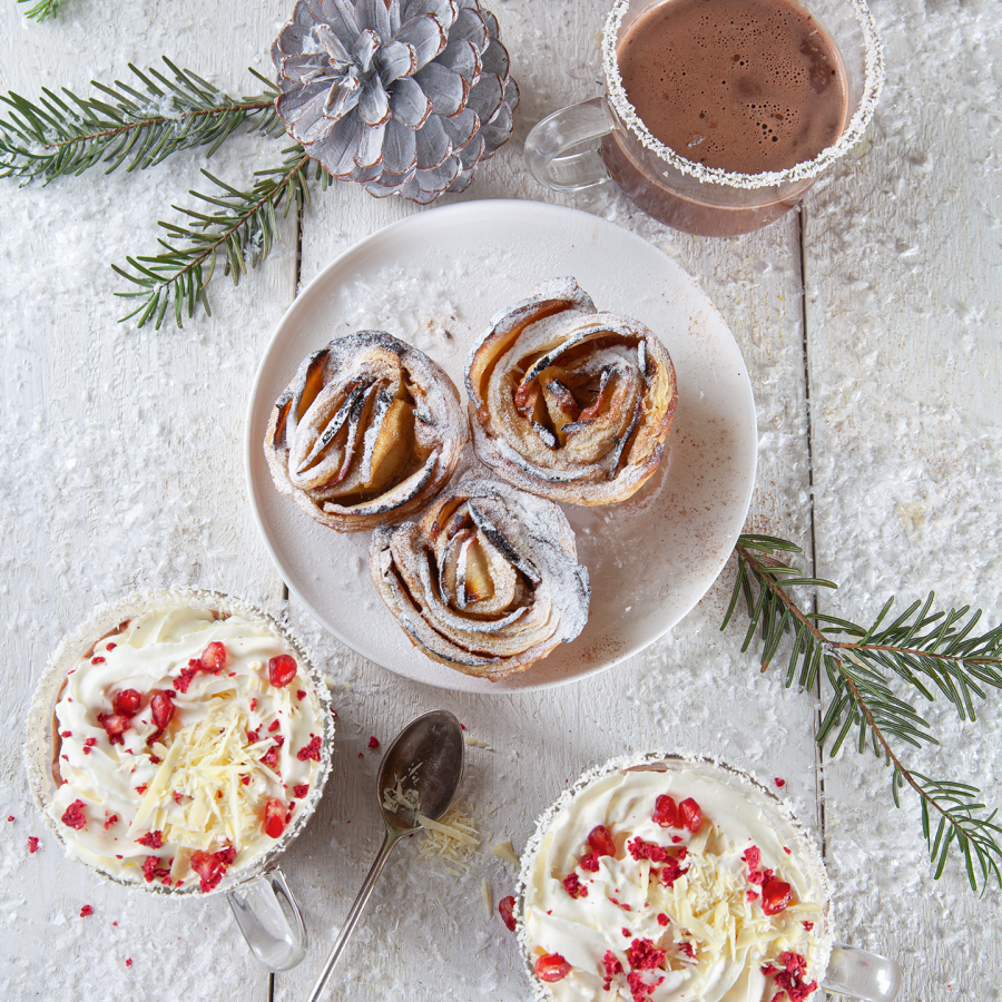 Red velvet choco met appelroosjes 