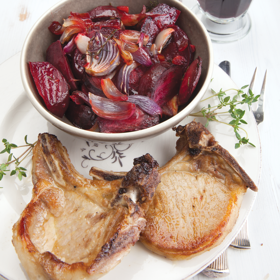 Karbonade met geroosterde bietjes