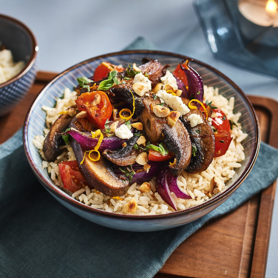 Portobello met tomaat en feta