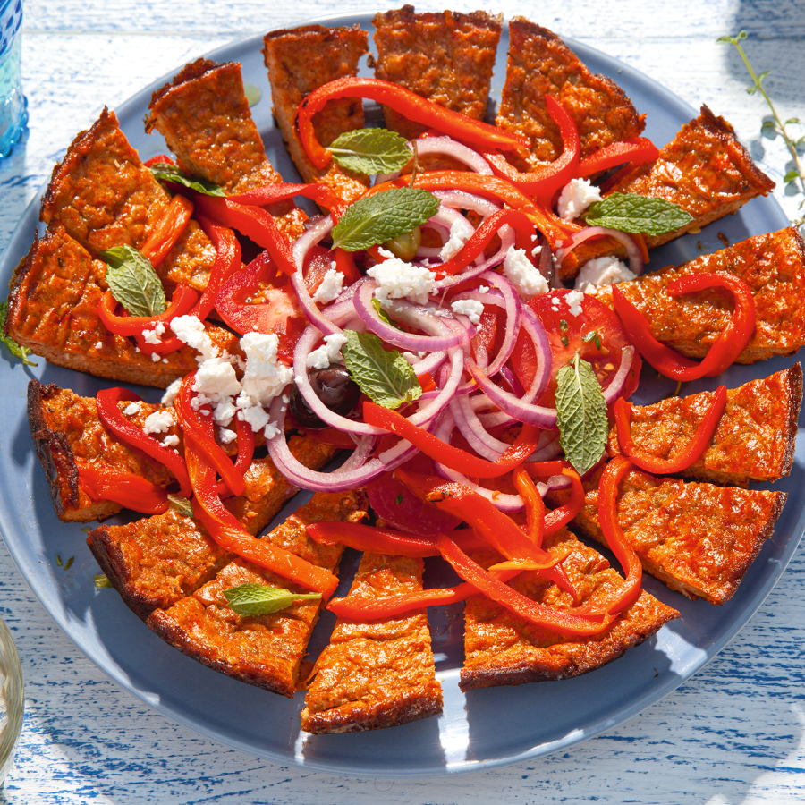 Omelet met gegrilde paprika