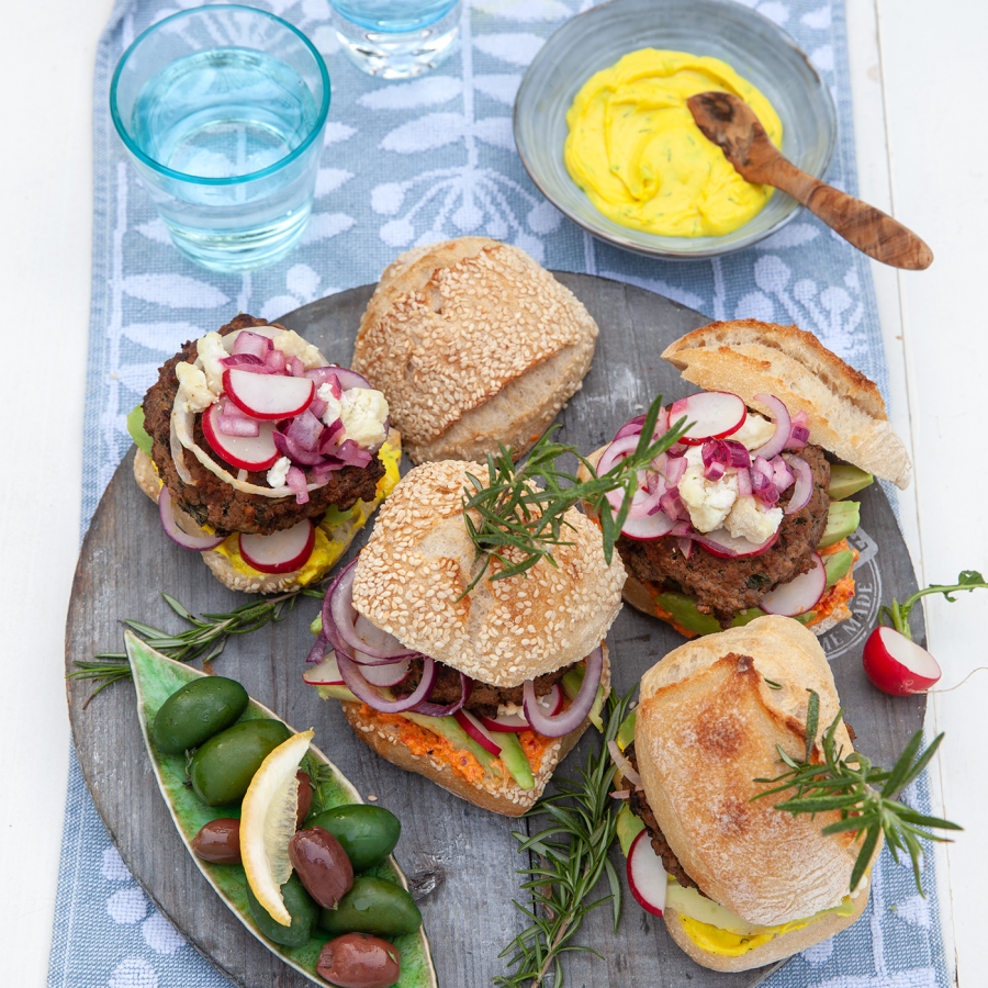 Hamburgers met avocado