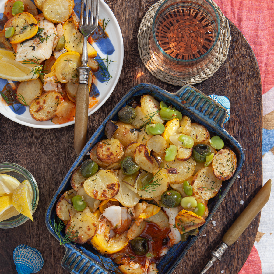 Vissers stoofpotje met witvis en aardappelen