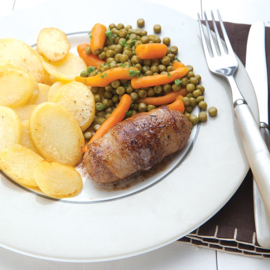 Slavinkje met aardappel en groenten