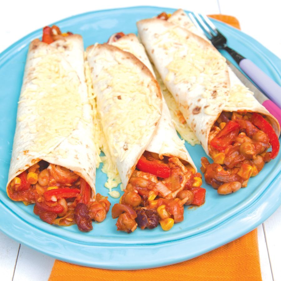 Tortilla's met kip en bonen