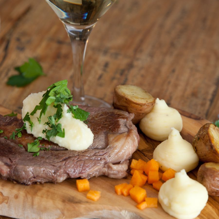 Rib eye met aardappeltjes