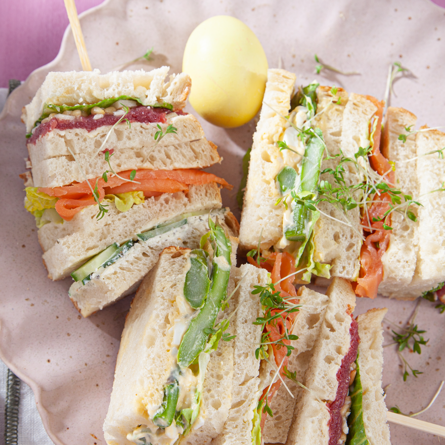 Sandwiches met asperges en eiersalade