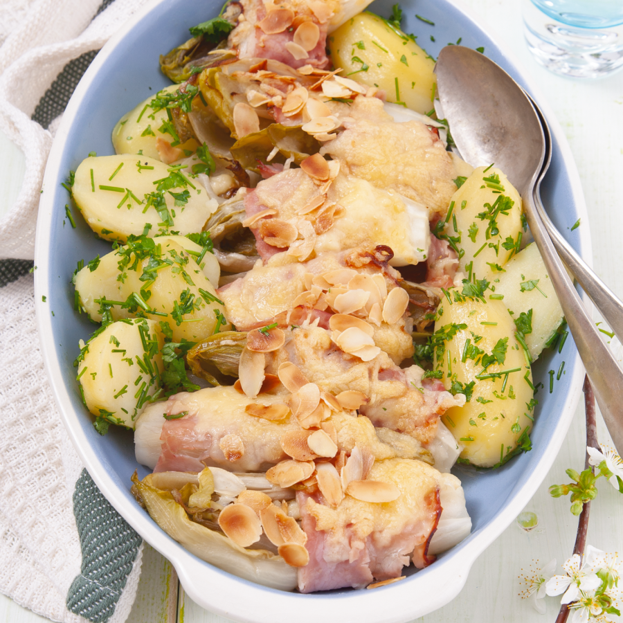 Brussels witlofschotel met beenham