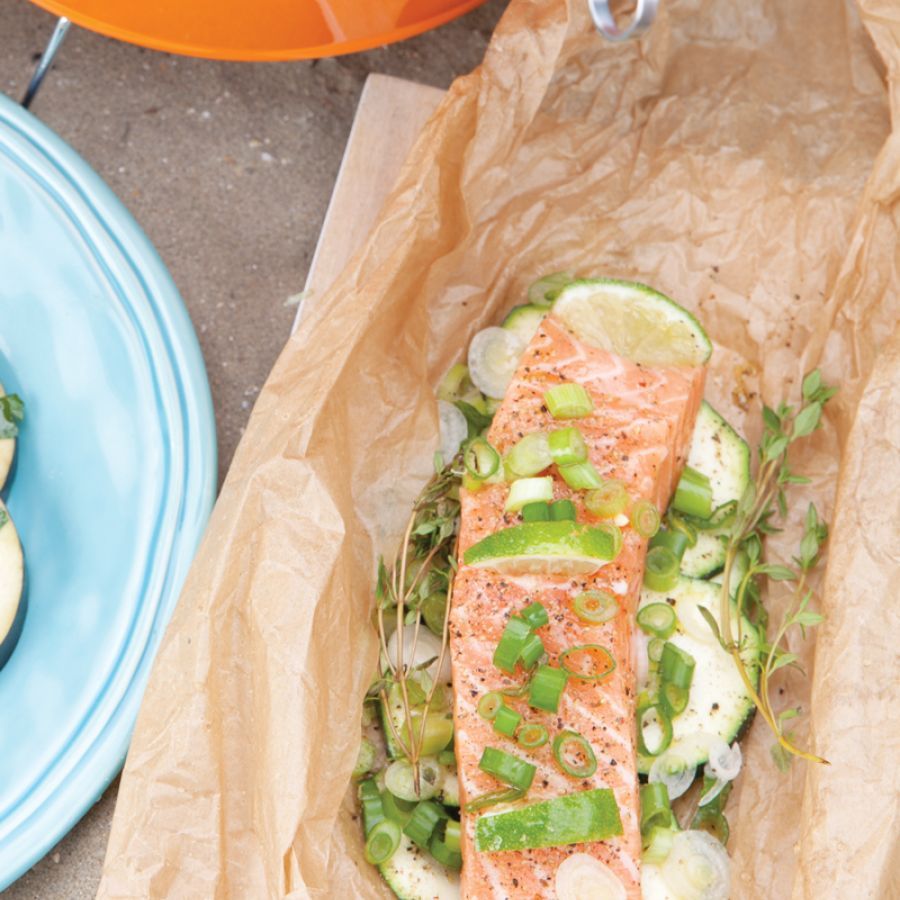 Zalmpakketje in groen