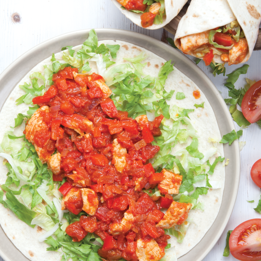 Wraps met kip en andijvie