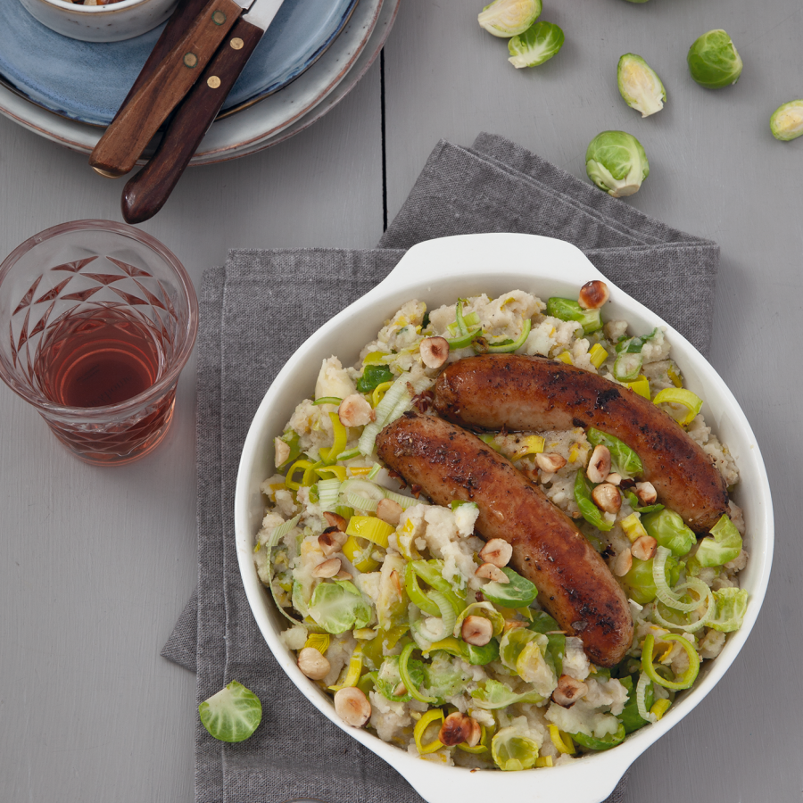 Pittige spruitenstamppot