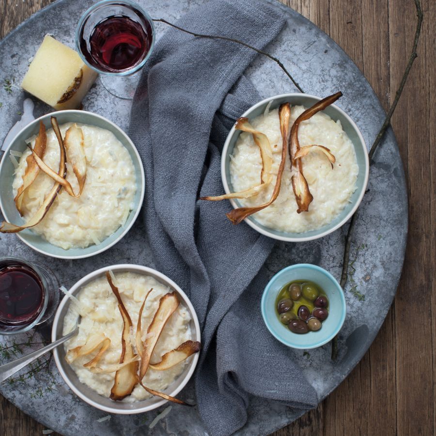 Risotto met pastinaak en gorgonzola