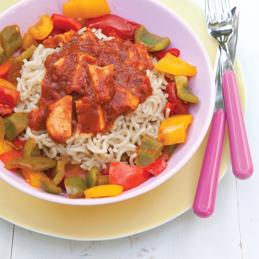 Spaghettini met kalkoen