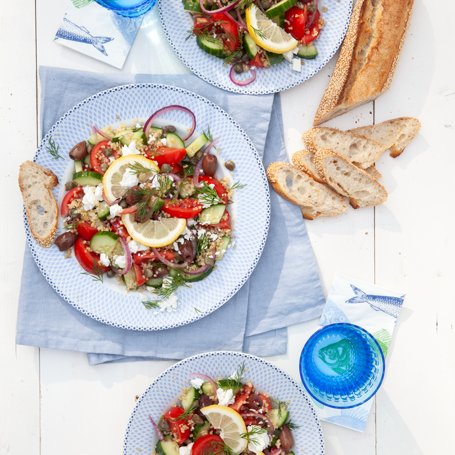 Griekse salade met couscous