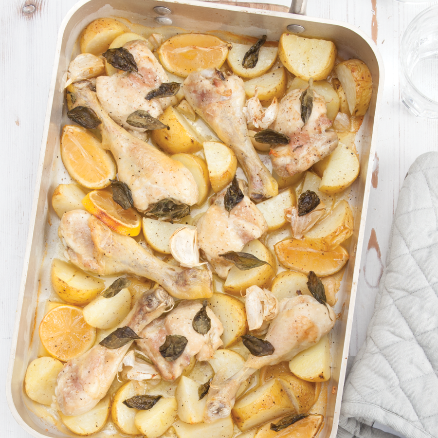 Kip uit de oven met aardappelen