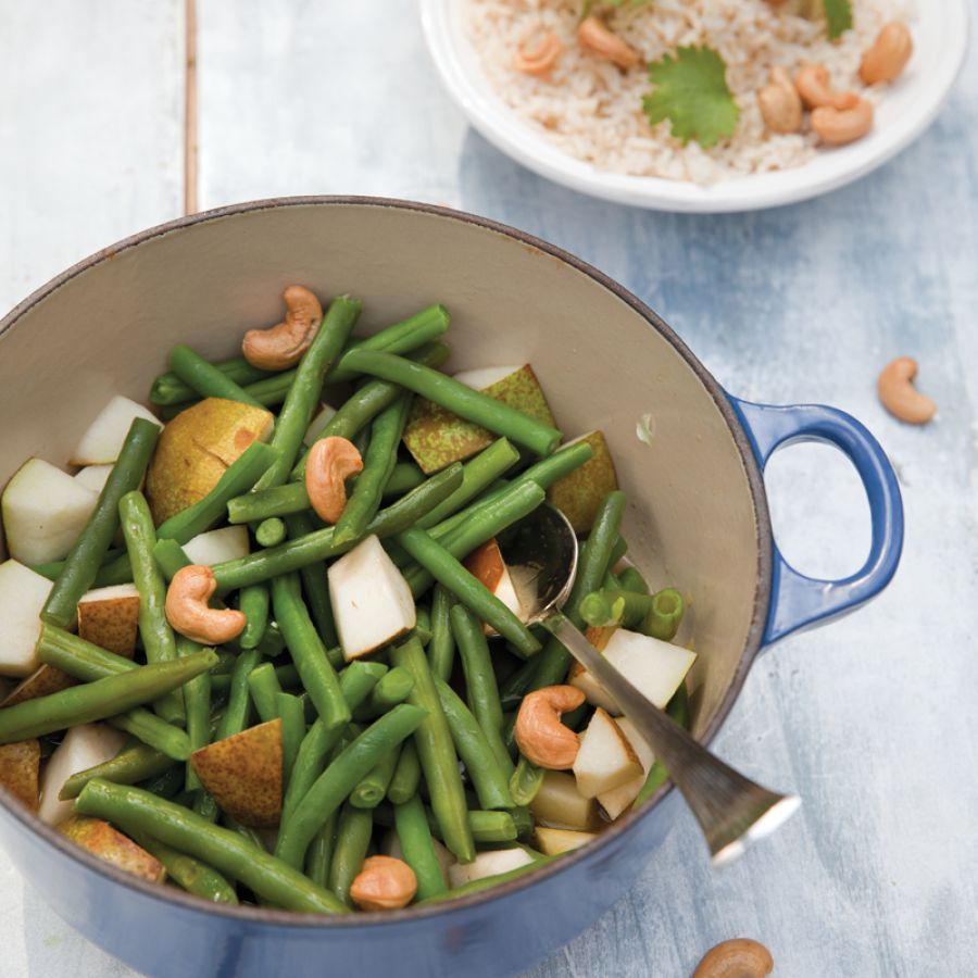 Sperziebonen met peer