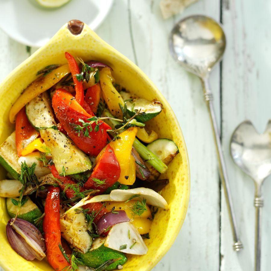 Kleurige geroosterde groenten 