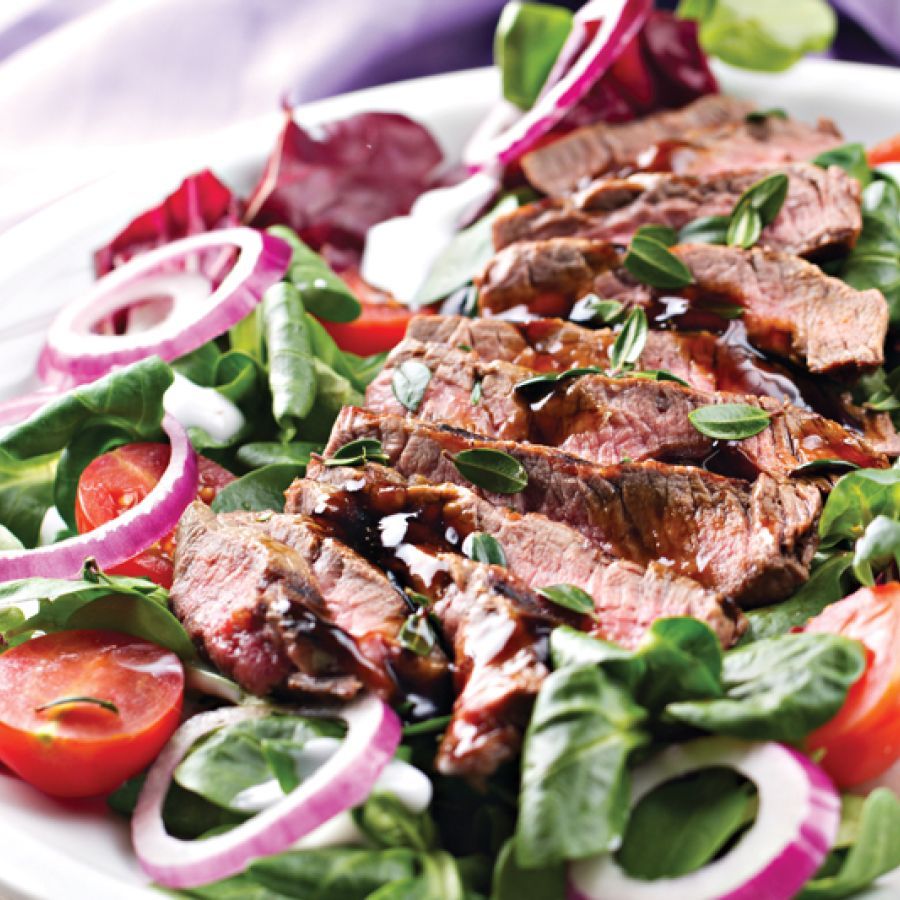 Biefstuk rucolasalade van de bbq