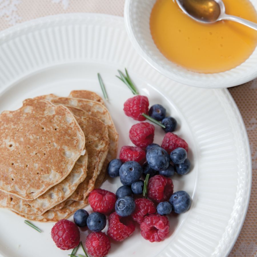 Amandel-bosbessen- pannenkoekjes