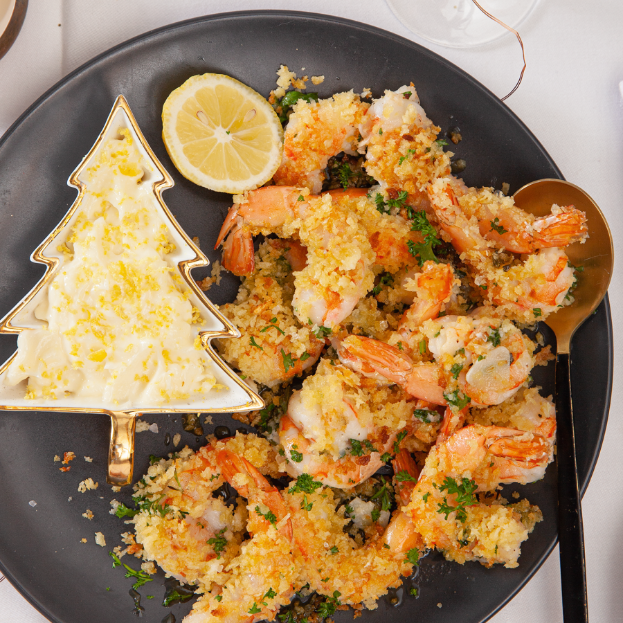 Krokante gamba’s met venkel aioli