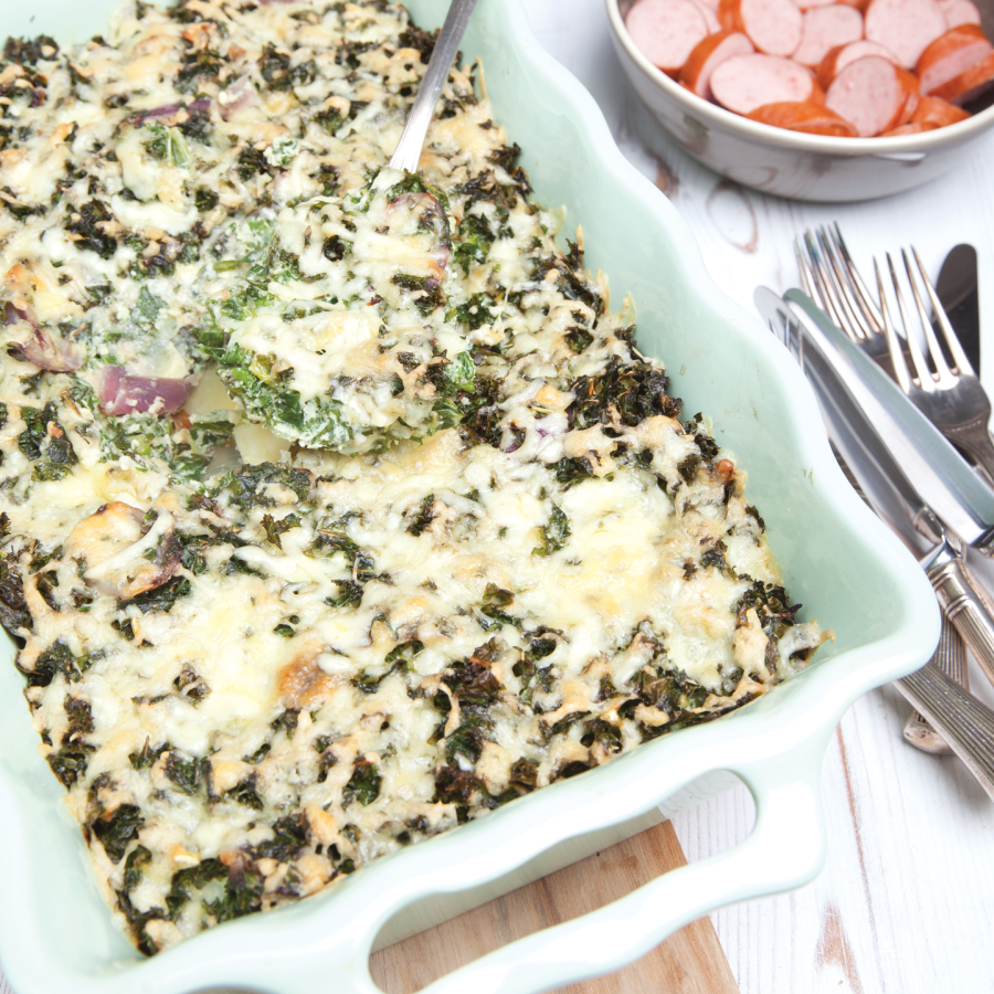 Frittata met boerenkool en worst