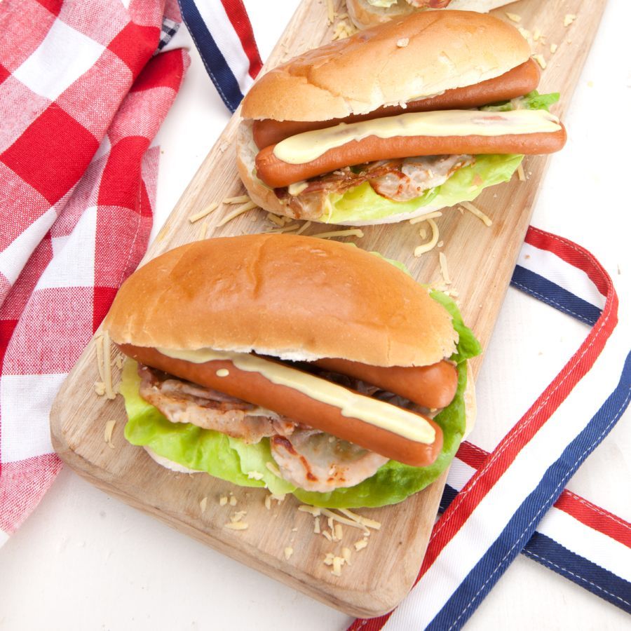 Feestelijke broodjes worst