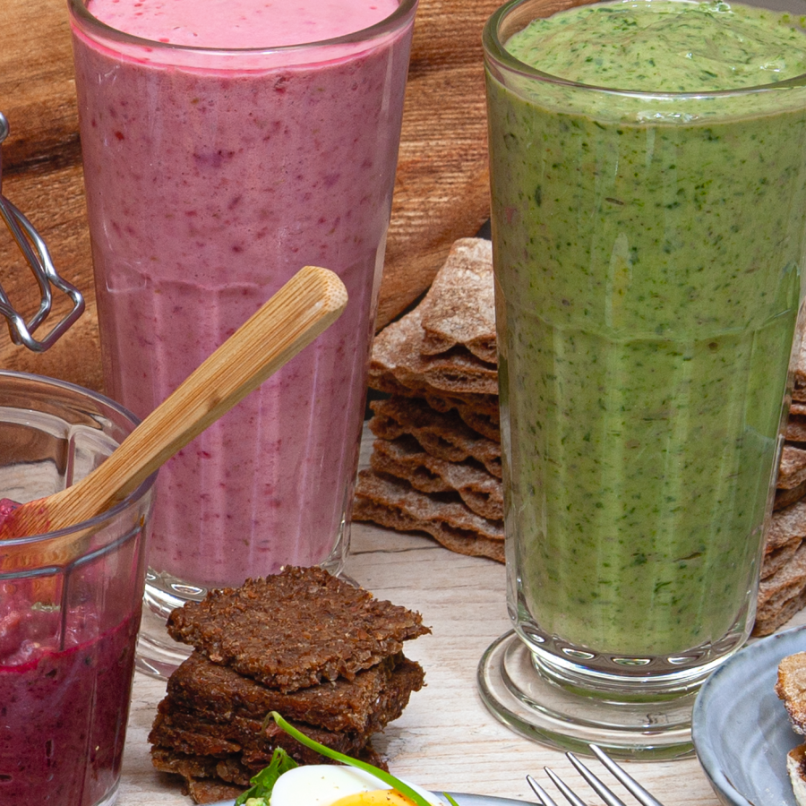 Smoothie met frambozen, gember en noten