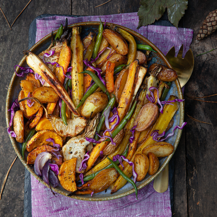 Herfst groenteschotel met krieltjes