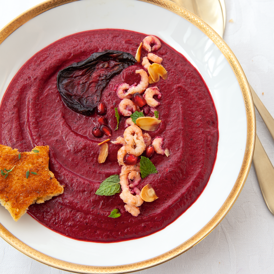 Geroosterde bietensoep
