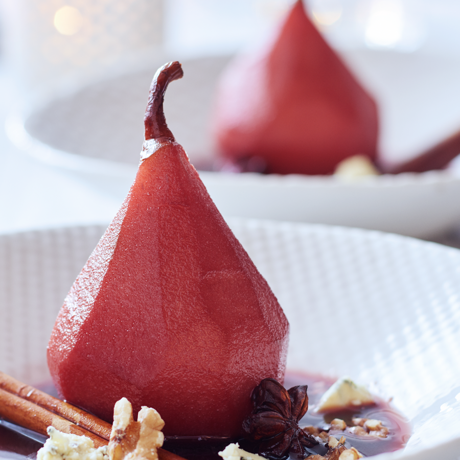 Blauwe kaas met fruit