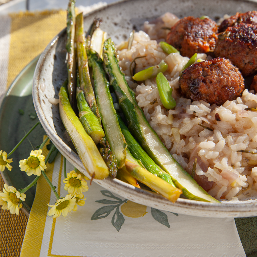 Risotto met gehaktballetjes