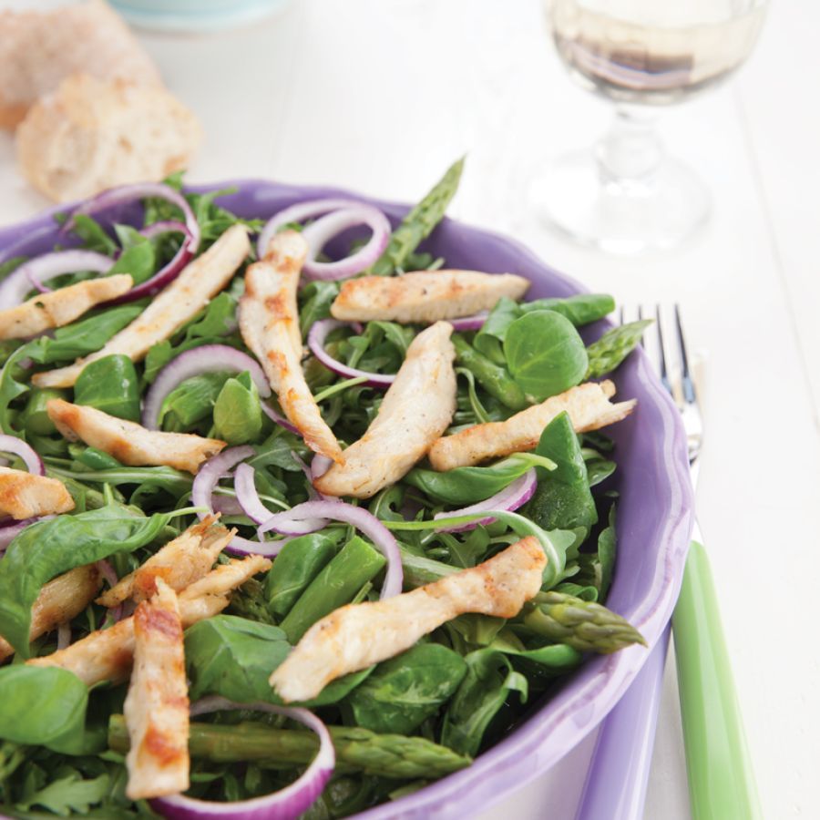 Lentesalade met gegrilde kip