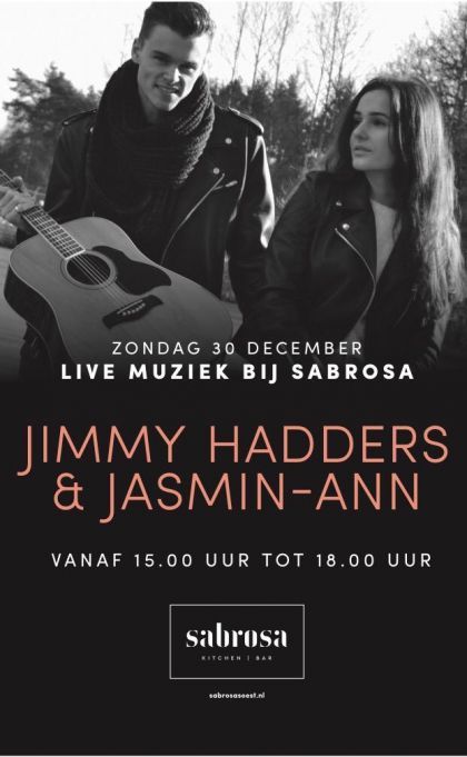 Zondag live muziek bij Sabrosa met Jimmy Hadders & Jasmin-Ann