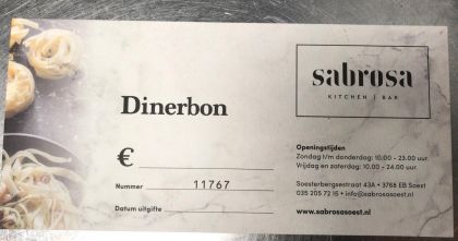 Geef een dinerbon van Sabrosa als kerstcadeau