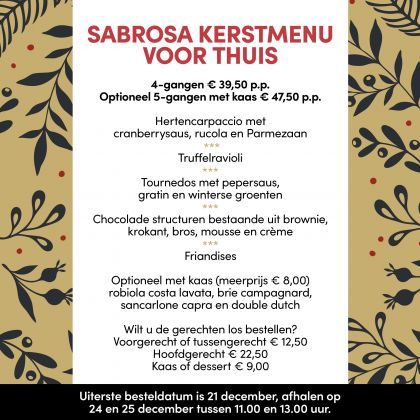 Kerstmis 2021 menu voor thuis