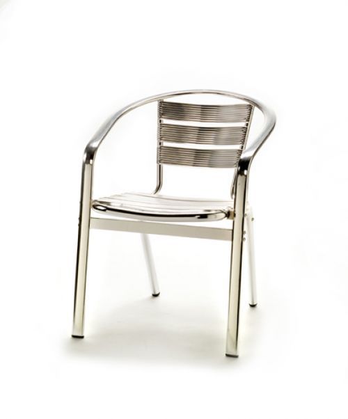 Aluminium stoel, stapelbaar